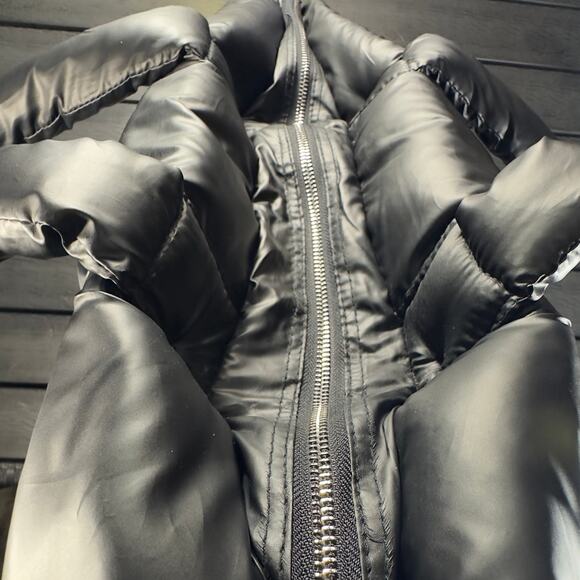 Black Quilted Puffer Tote Bag Puffy Shoulder Purse Y2K Streetwear Designer Look - Picture 12 of 15